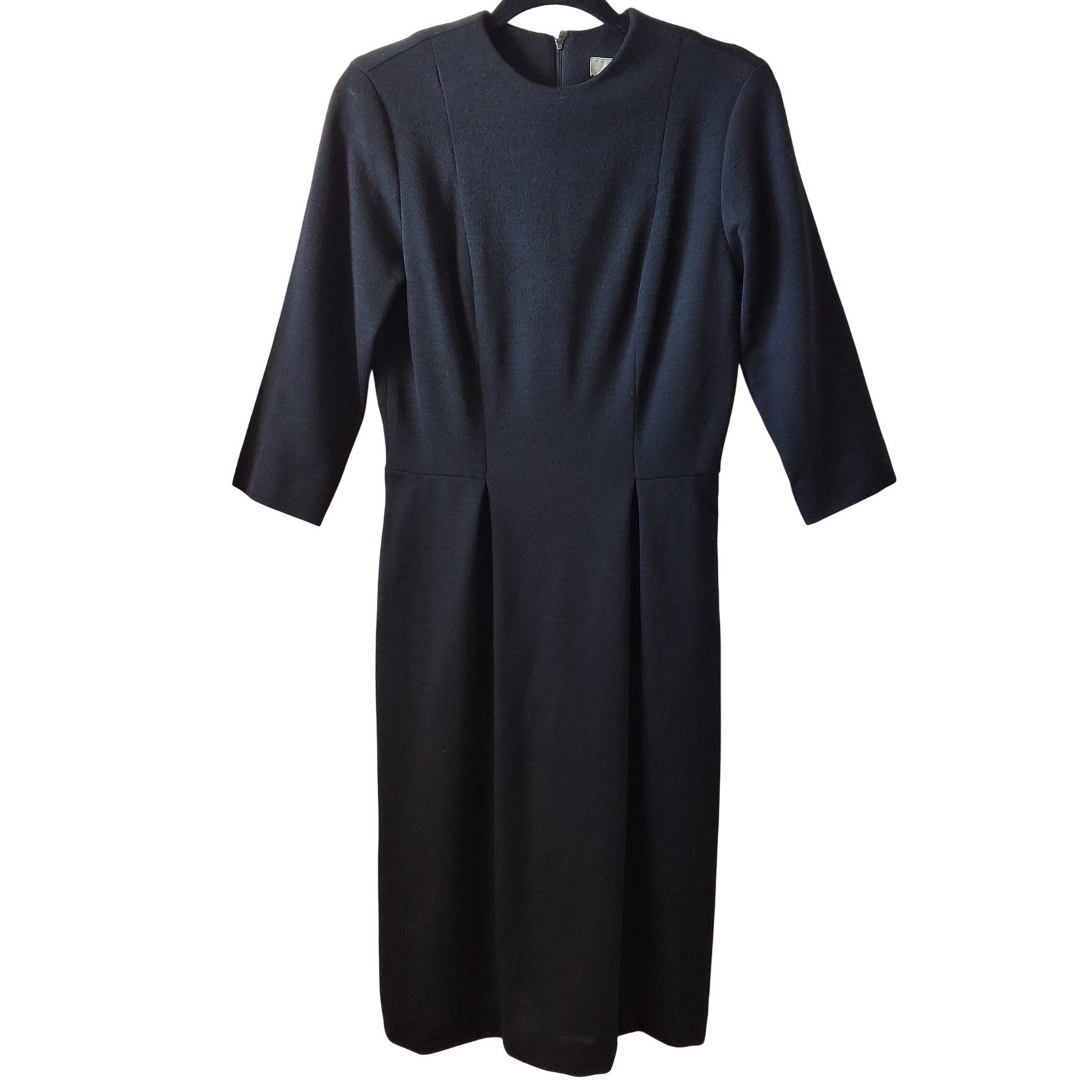 L&rsquo;Aiglon Vintage Wool Sheath Dress 3/4 Sleeve Union Made 1950s 60s Rare