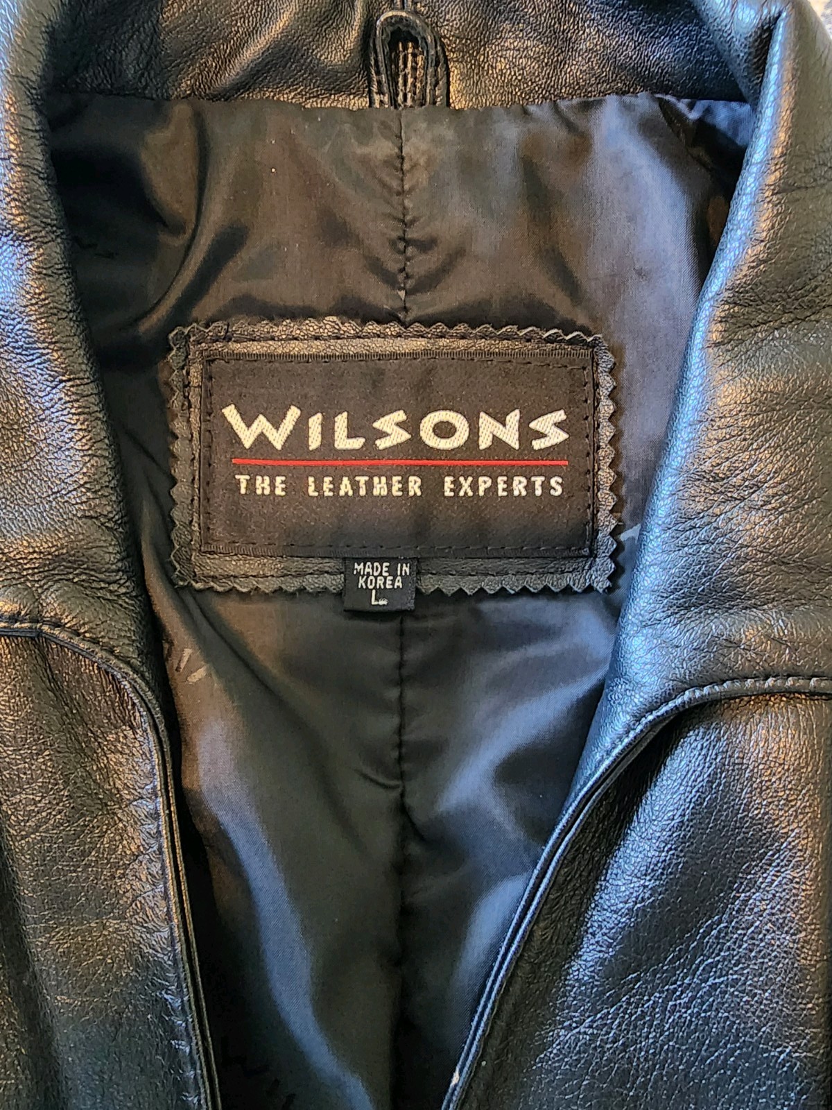 VTG 🔥Wilsons 100% Leather Jacket – 90&rsquo;s Retro Moto Y2K Grunge streetwear Biker