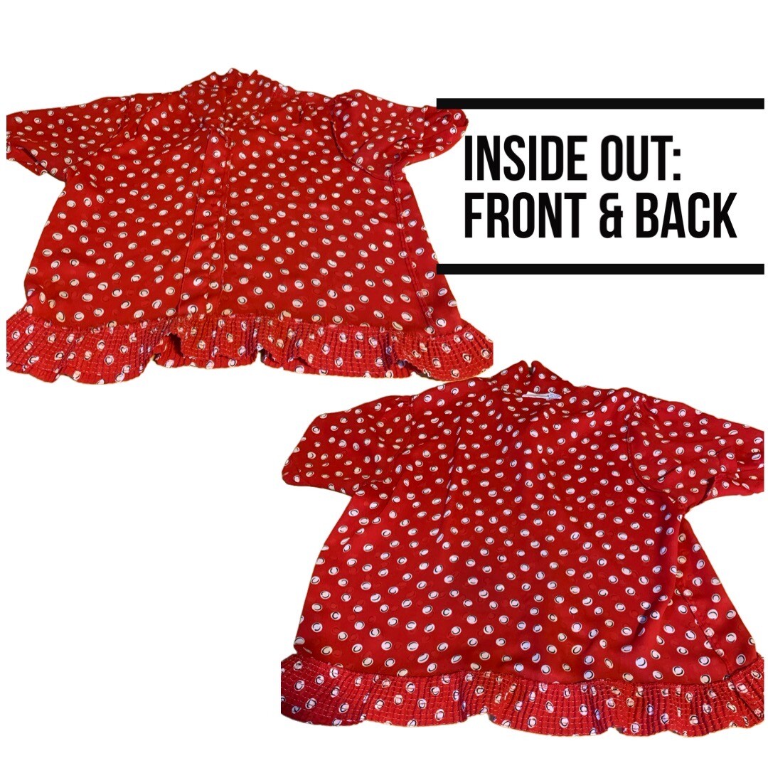 VINTAGE CIRCA 1980&rsquo;S ALFRED DUNNER RED & WHITE DOT PATTERN BLOUSE SZ 18