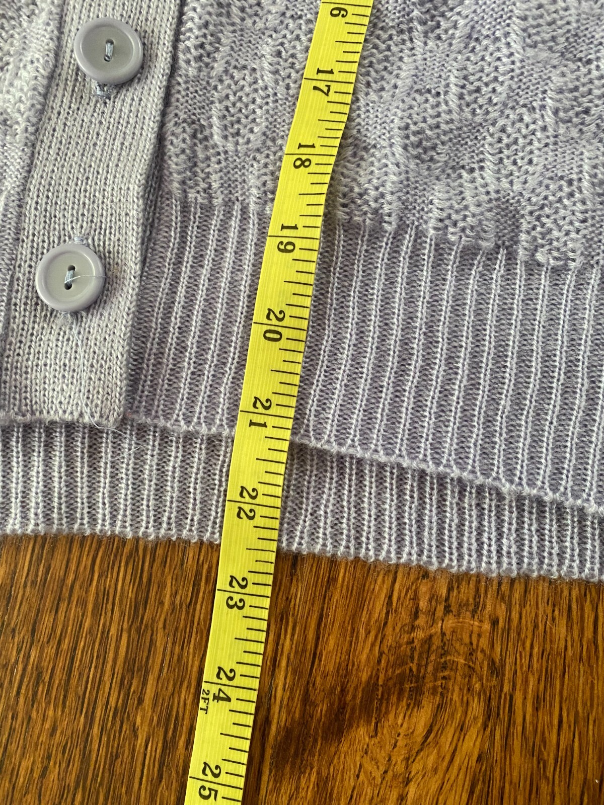 VTG 1960s MCM Lavender Acrylic Knit Cardigan Korea Large Pastel Coquette