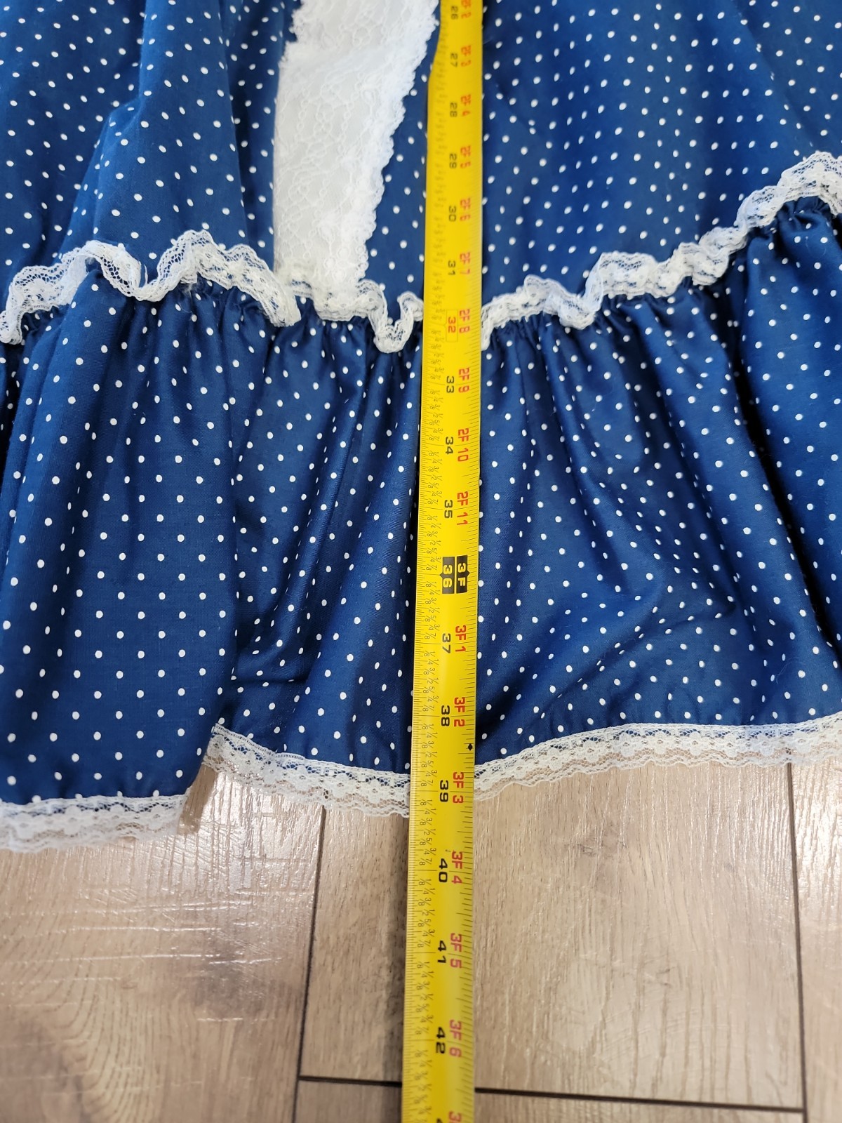VTG Partners Please Blue Polka Dot Square Dance Malco Modes Short Sleeve