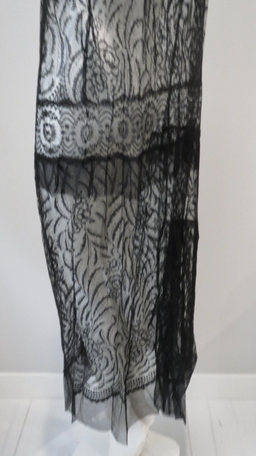 Antique Edwardian Gown + Jacket Chantilly Lace Pleated Back Ex Cond