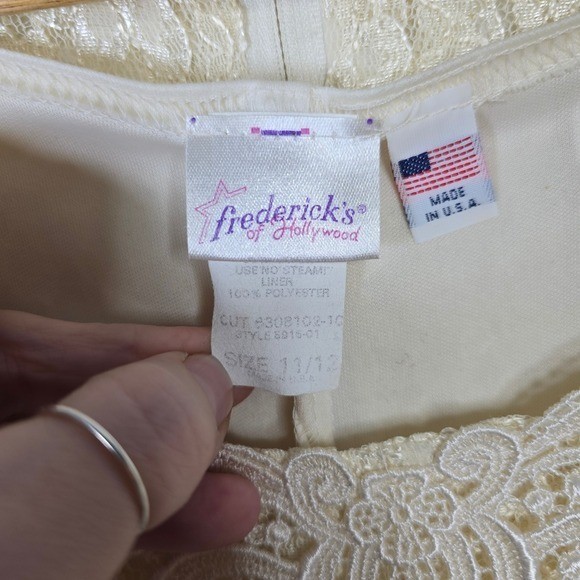 Fredericks of Hollywood Lace Maxi Dress Corset Back Cream White Size 11 12