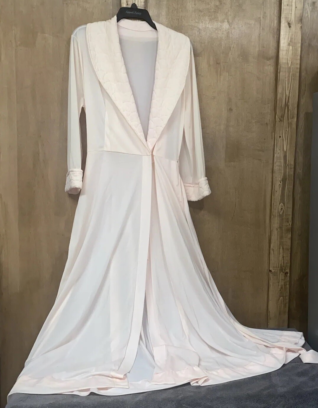 VTG Van Raalte Long All Nylon Soft Pink Peignoir Robe 132’ Sweep Olga Style