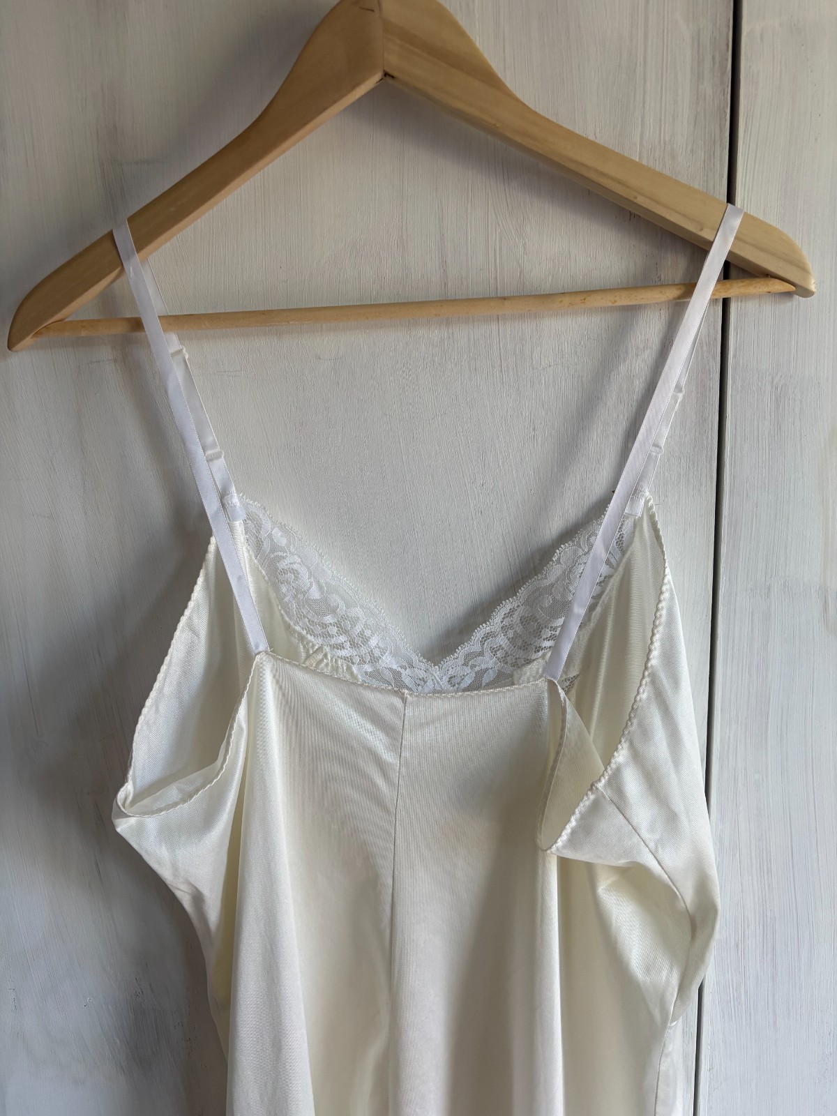 Vintage Adonna Ivory Cream Lingerie Short Chemise Slip Dress Nylon Made USA 40