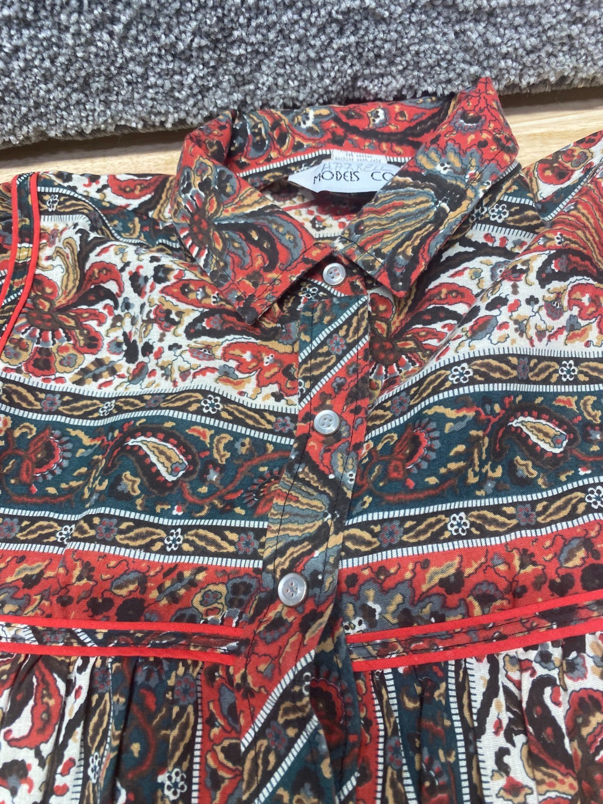VINTAGE 60s 70s MODELS COAT House Dress Boho Colorful Mod Paisley Floral Size 10