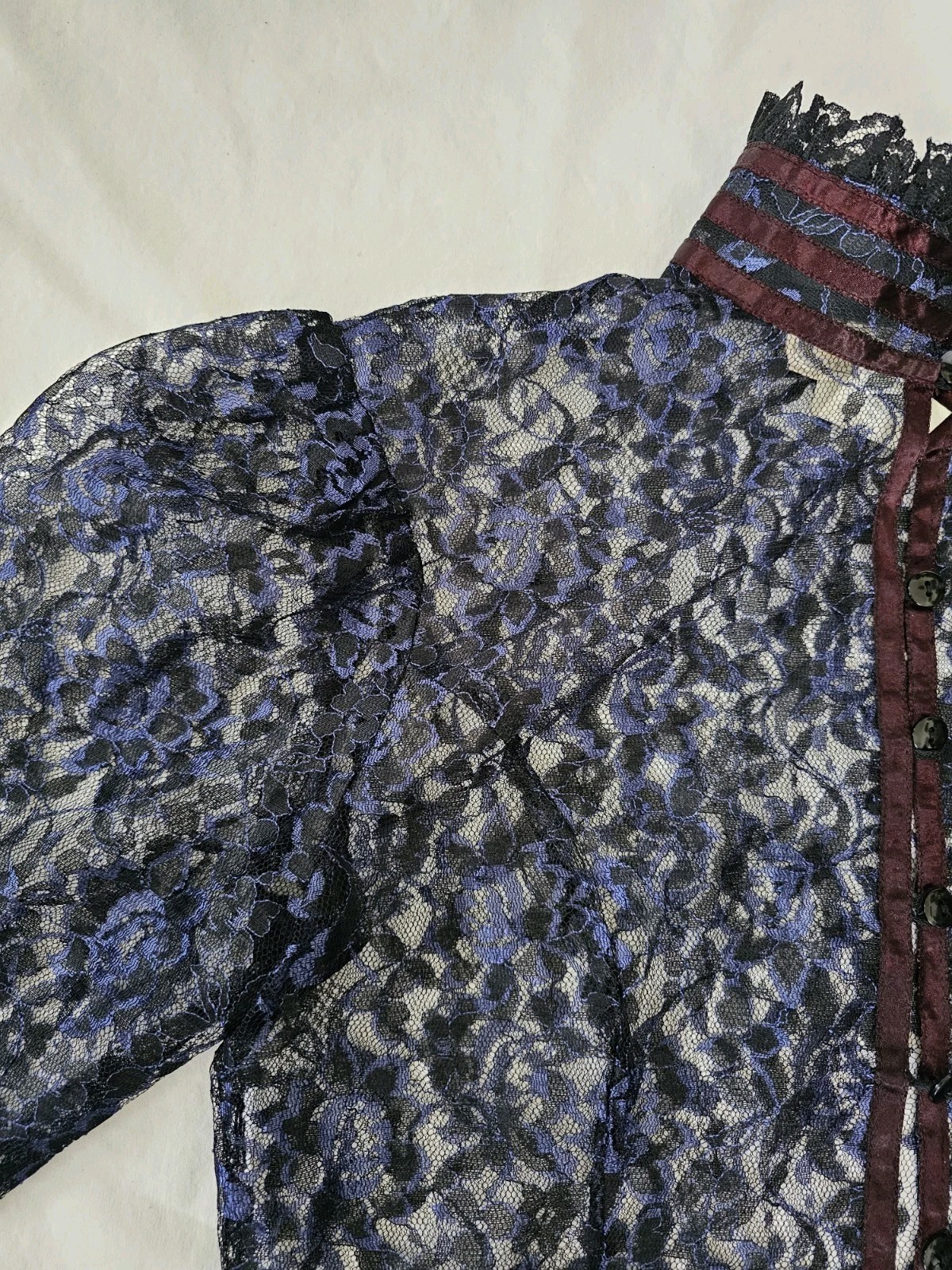 Gunne Sax Gunnies Jessica Mcclintock Victorian Sheer Lace Jacket Top XS/S