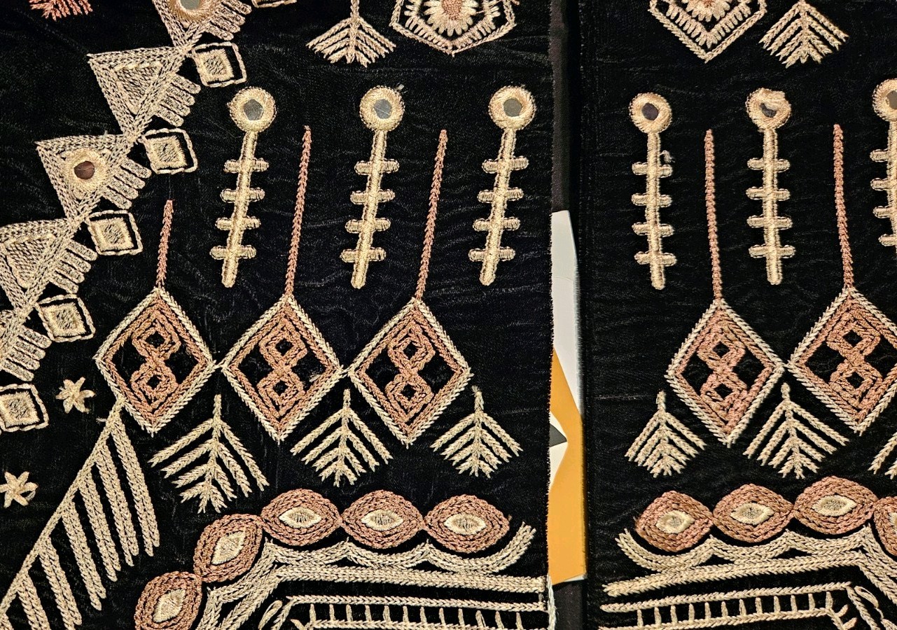 Black Velvet Mirror Work Embroidered Ethnic Vest Waistcoat New With Tags Boho