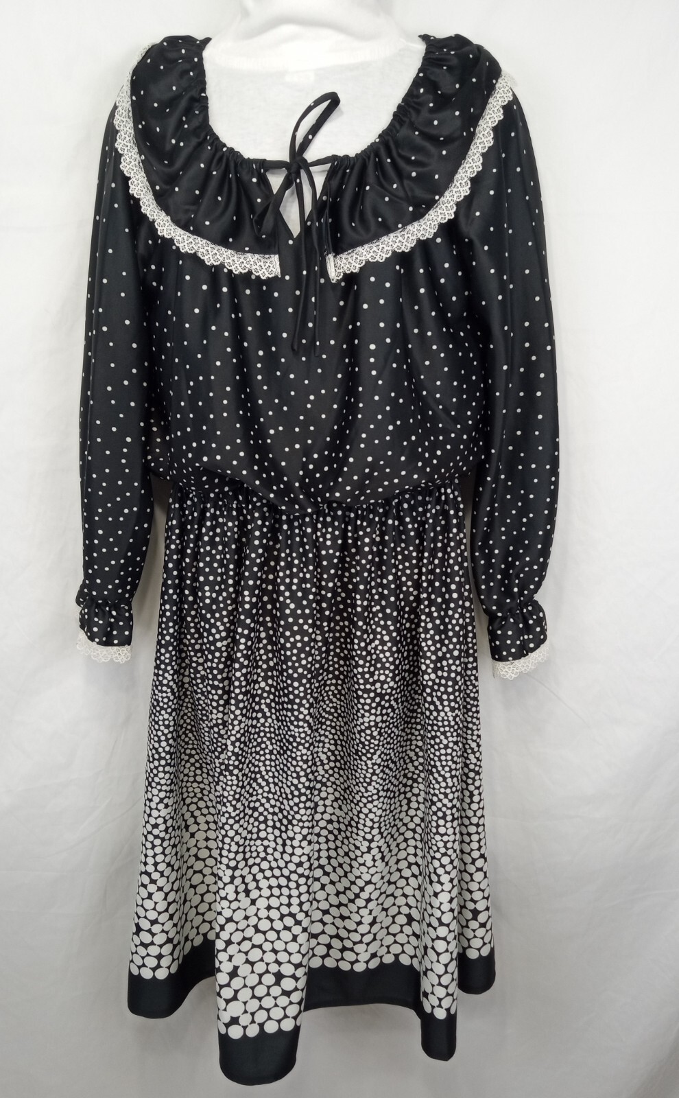 England Saint Honore Satin Black /white Polka Dot women&rsquo;s dress size 10