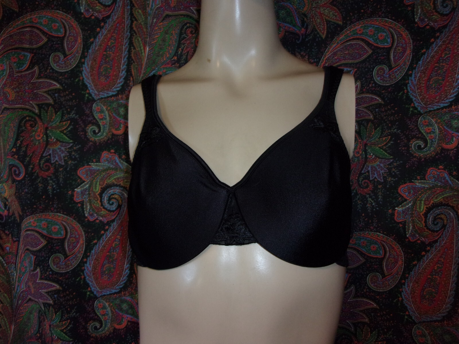 Vtg Curvation Black Full Figure Seamless Unpadded Underwire Bra 38C