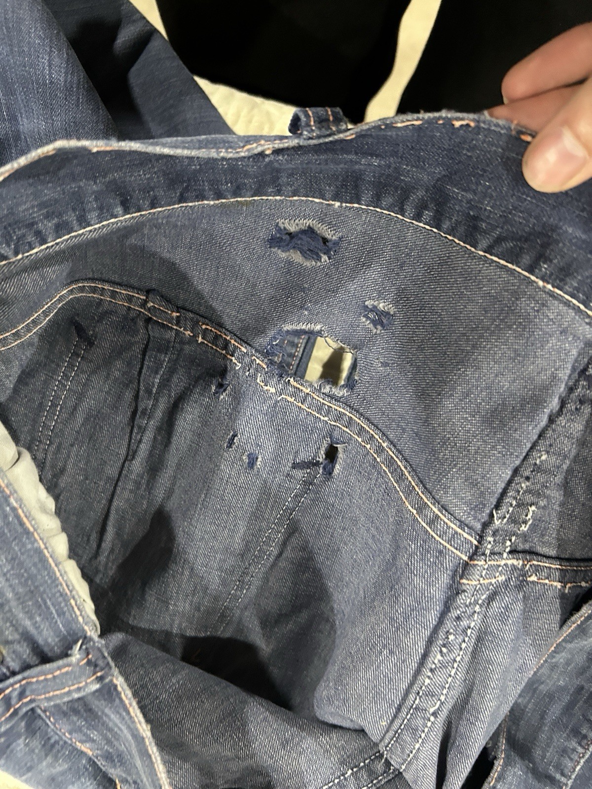 Vintage JC Penney Ranch Craft Side Zip Denim Carpenter Pants Vat Dyed Size 40×29