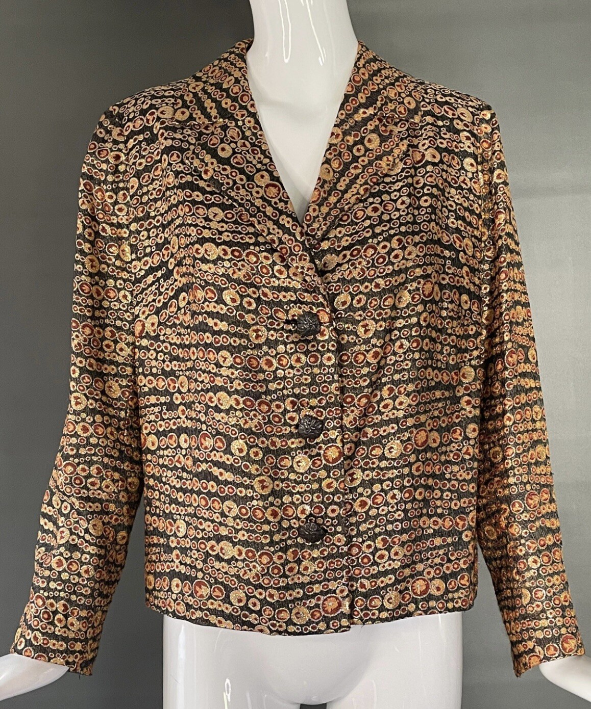 Vintage Warm Metallics Jacket Blazer M L Excellent Condition