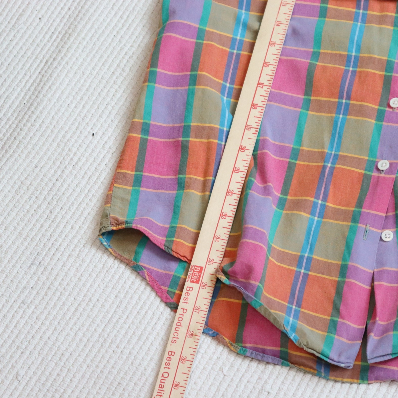 Vintage Harold’s Multicolor Plaid Button Down Shirt Retro Long Sleeve Size 8