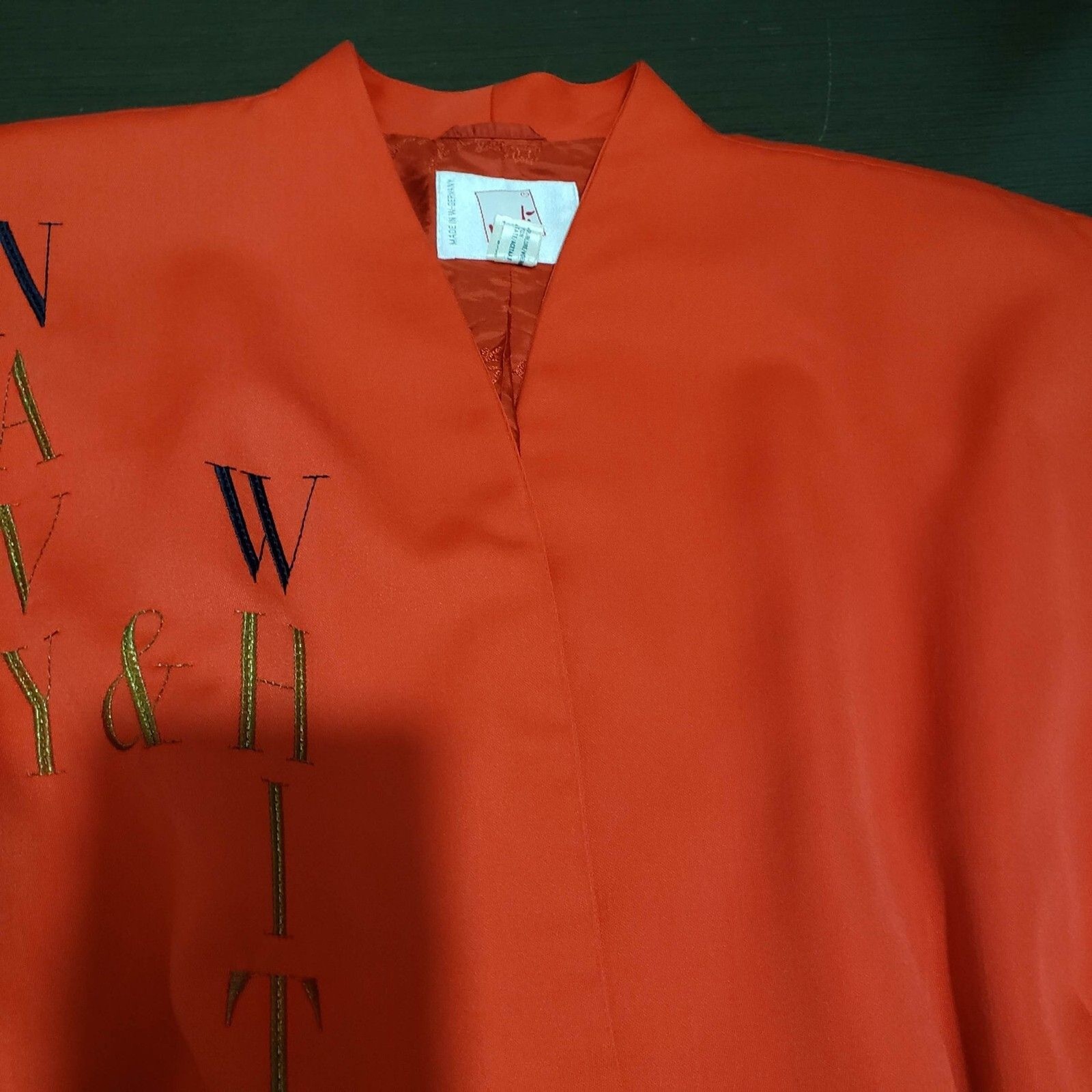 Vtg Mondi Red Wool Blend Cropped Embroidered Jacket Cardigan Germany 44/US L/XL