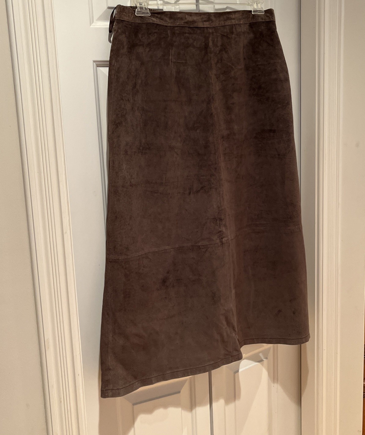 💝💐💕Stan Herman Studio Maxi Skirt Wm-16 Elegant Taupe Suede Lined EUC Read*