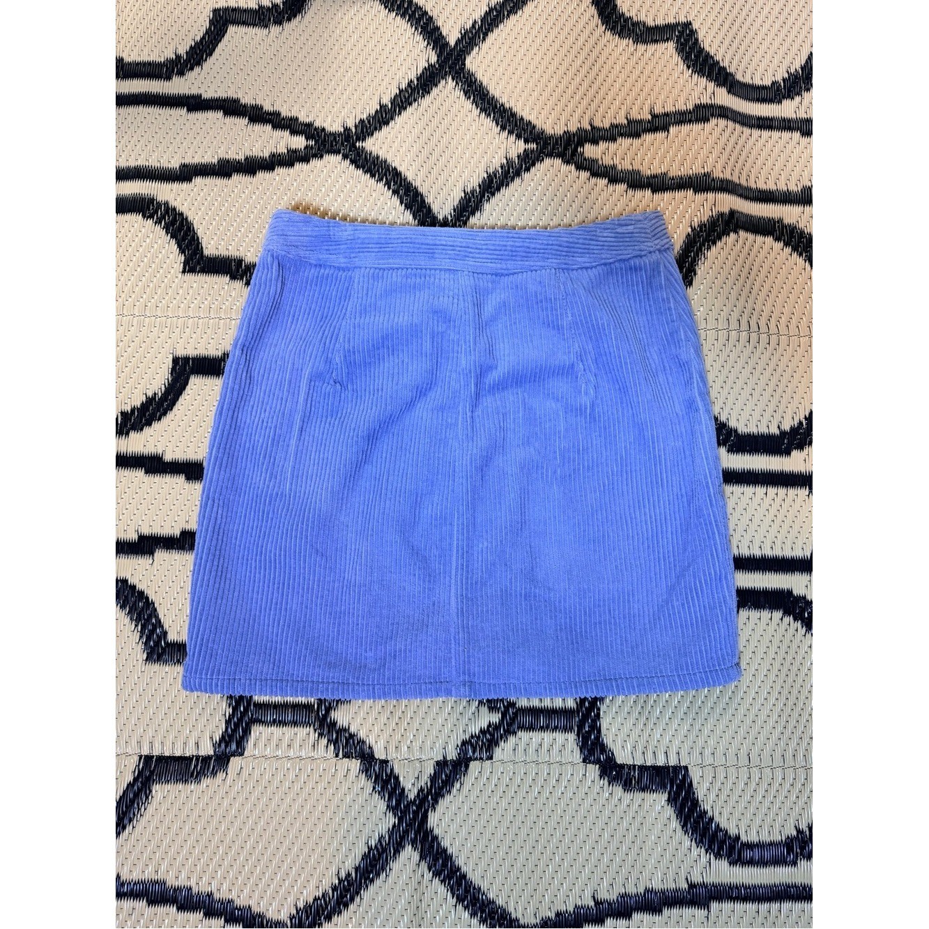 Rag and Bone Corduroy Zip-Front Mini Skirt in periwinkle blue edgy cool girl Sz4