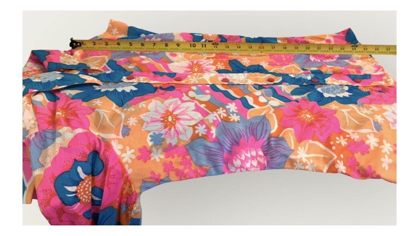 Vtg 1960-70s Laura Mae Floral Long Sleeve Blouse – Hippie/Flower Child – Small