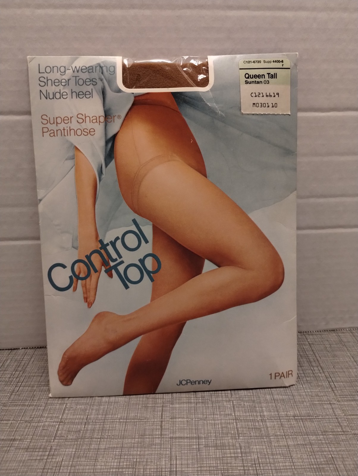 Vintage JCPenney Super Shaper Control Top Pantyhose – Queen Tall /Suntan