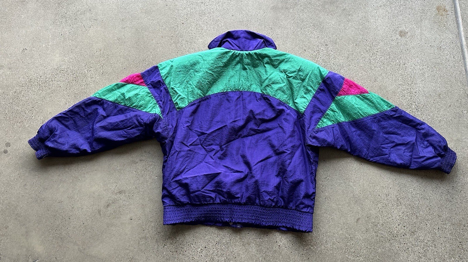 Vintage Serac Thinsulate Lined Neon Purple Color Block Nylon Ski Jacket Size 8