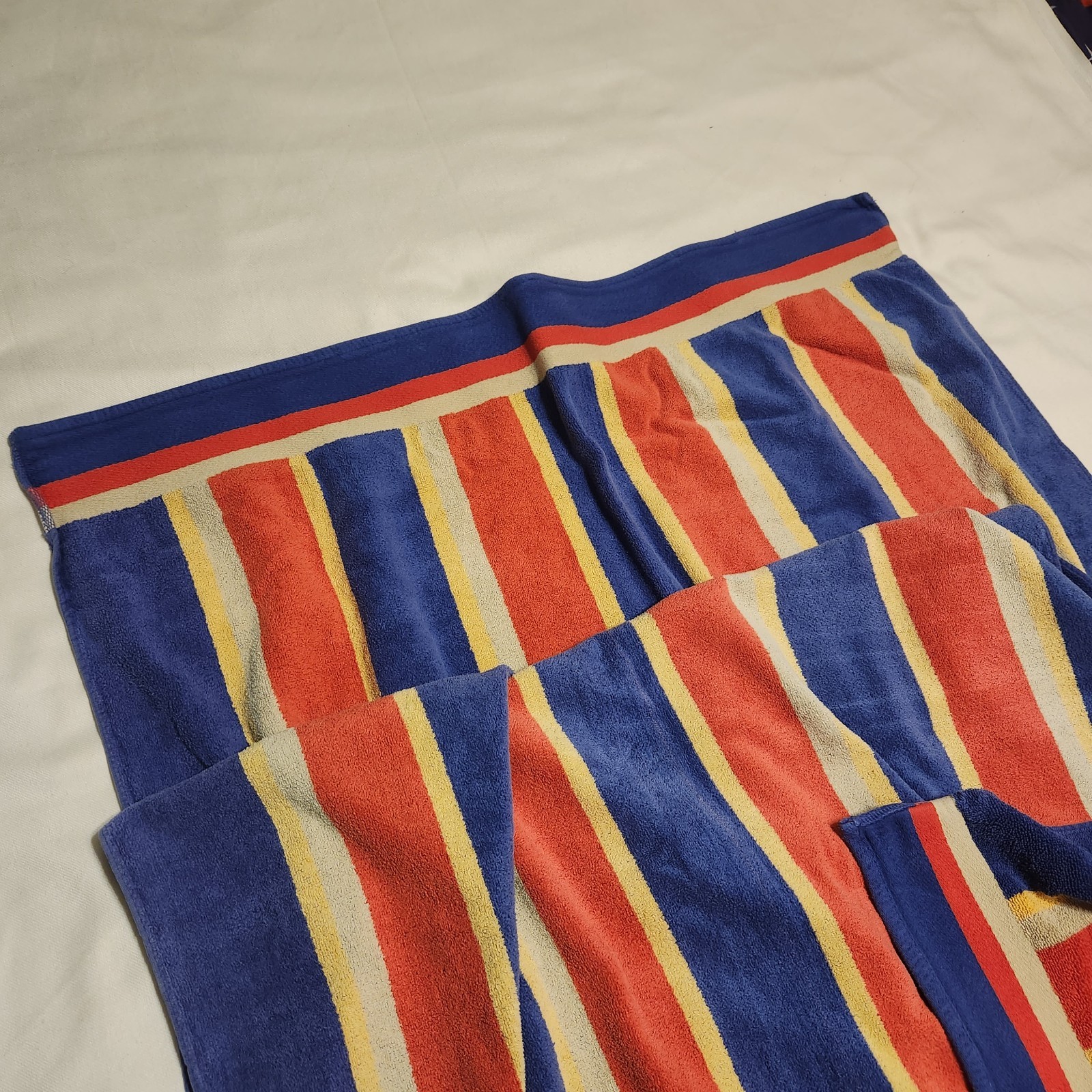 Vintage Cecil Saydah Sunbrights Beach Towel Striped Terry Karen Allen 35&Prime;X64&Prime;