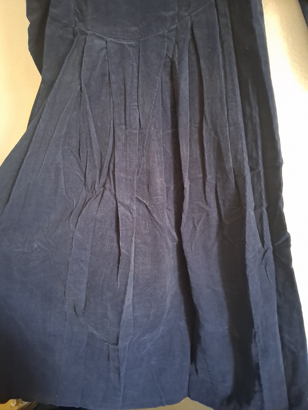 Vintage Laura Ashley Long Dark Blue Corduroy Dress Great Britain US 10