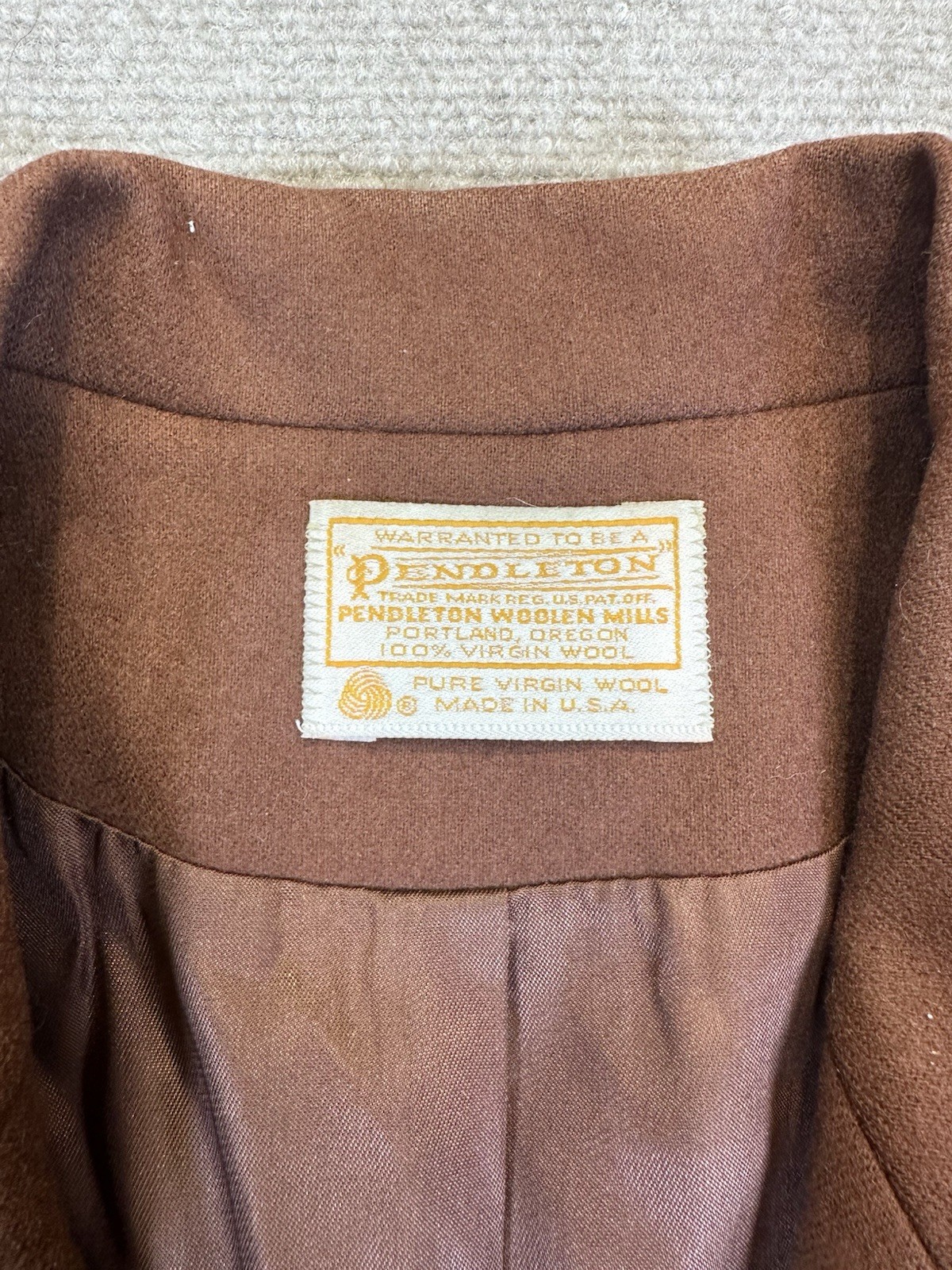 VTG 70s Pendleton 100% Wool Suit Brown (copper) Sz 14