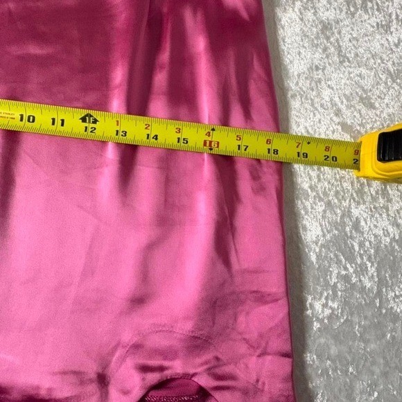 Pink satin mini skirt with slit. Party, special occasion, whimsy Goth, Y2K sz M