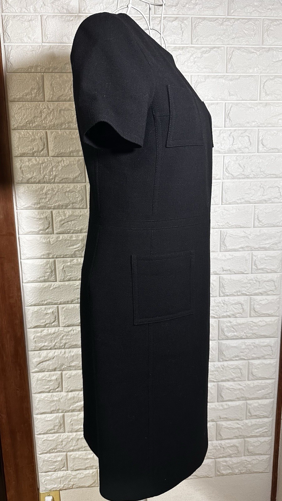 Vintage Courreges Black Wool Mod Dress 9AR Four Pocket Japan Made