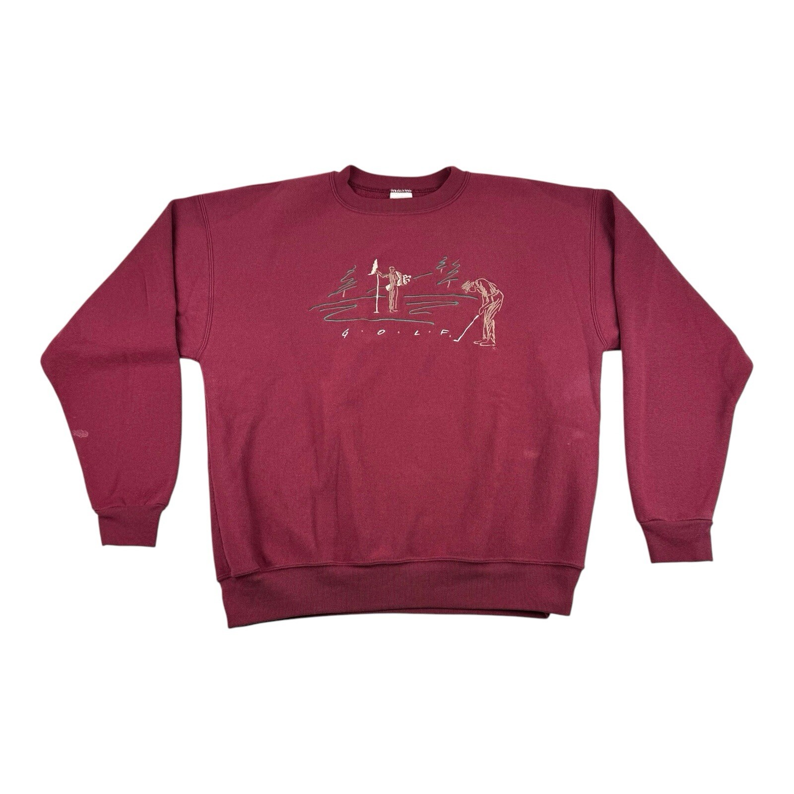 Vtg B Wear Sports Wear Pullover Sweatshirt XL Embroidered Golfers Red USA