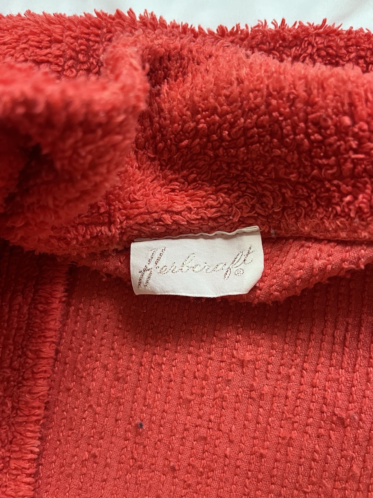 Vintage Stan Herman Herbcraft Chenille Bath Robe One Size Red Full Length