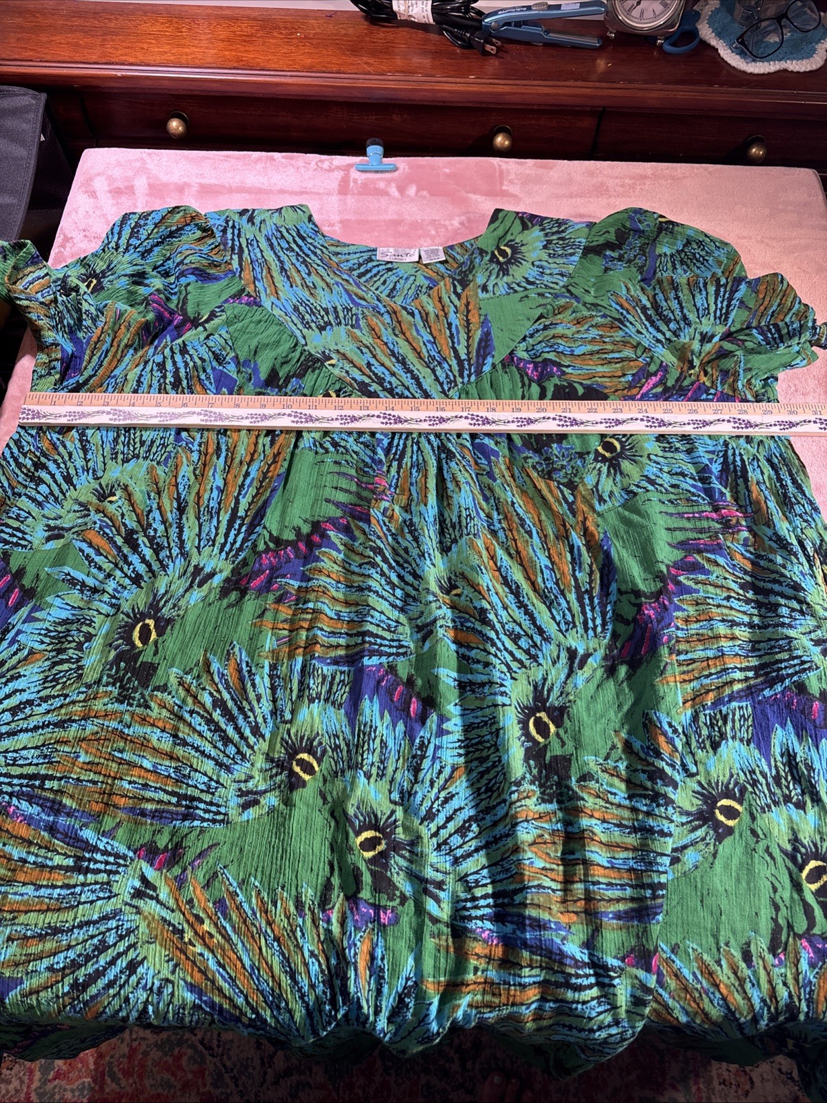 Sante Classics One Size Boho Grannycore Patio/ House Dress. Pockets. Cotton.