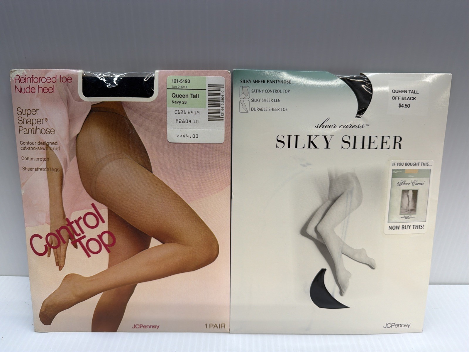 JCPenney Super Shaper Control Top Pantihose Queen Tall Silky Sheer Pantyhose