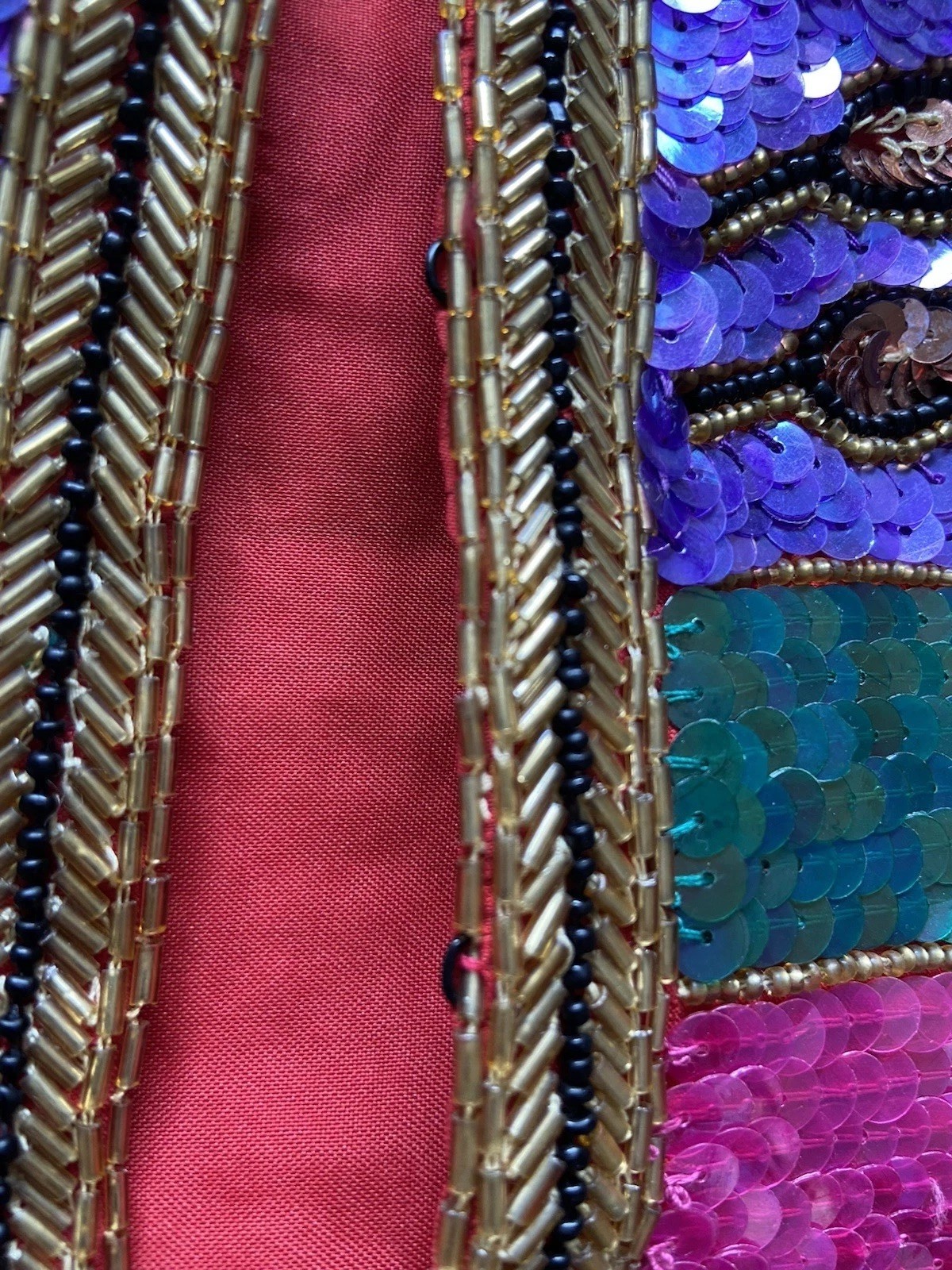 Vintage Women’s Beaded Sequined Jacket 100% SILK Bolero Sz. M By Parisian Room