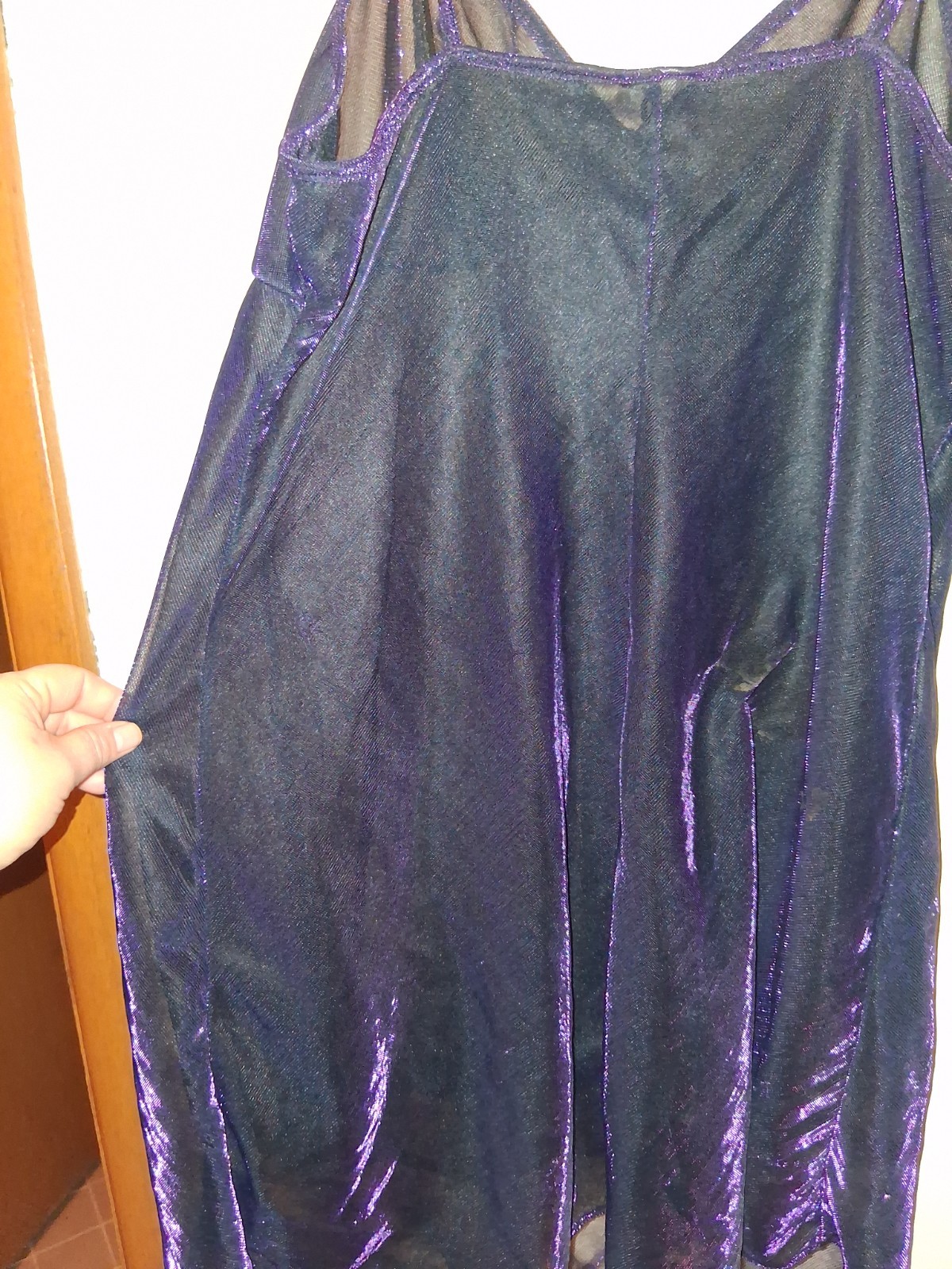 Vintage Gilligan O&rsquo;Malley Purple Sheer Metallic Babydoll Lingerie Size XL