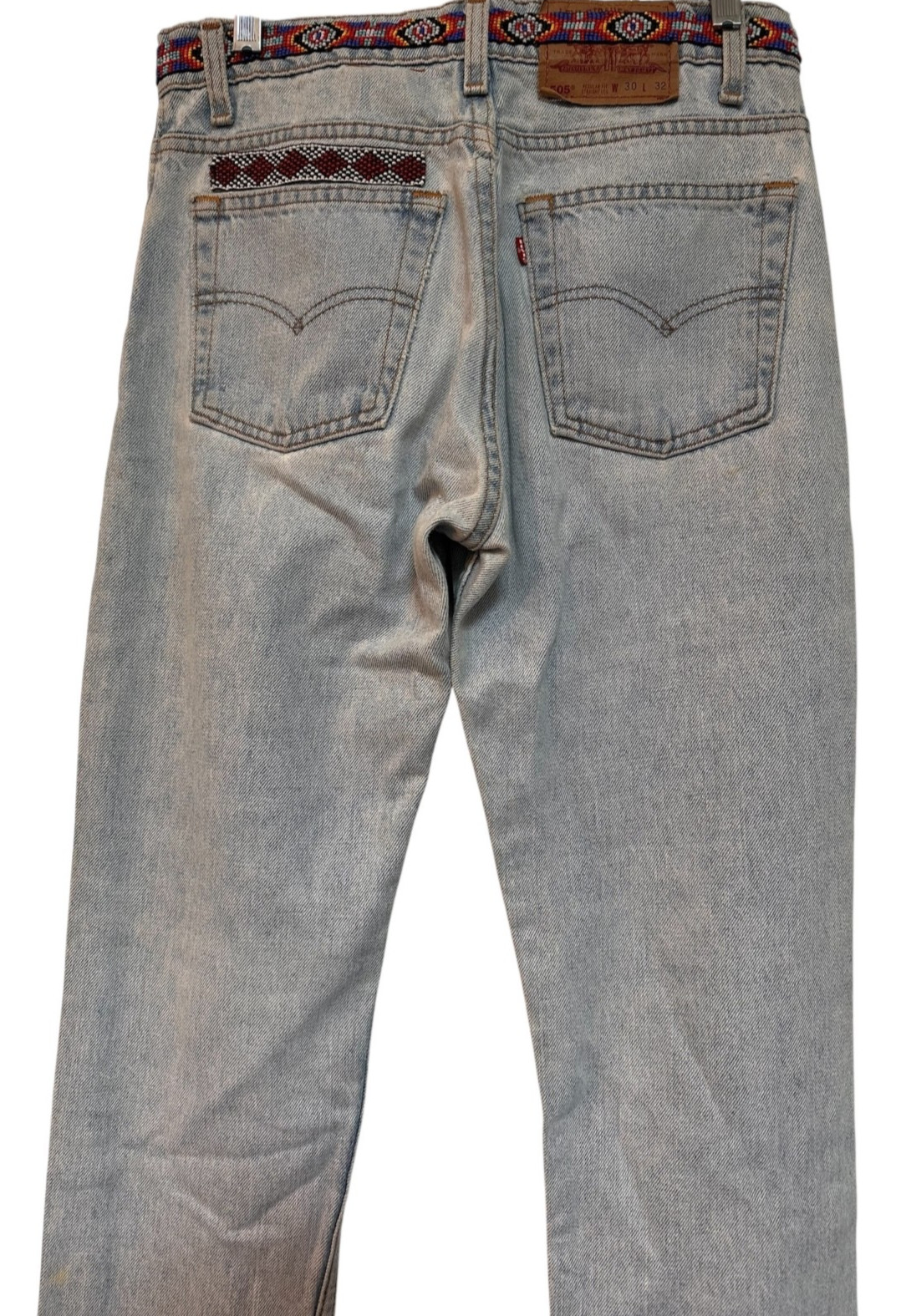 Vintage 1990’s Buzz 18 Beaded Levi’s 505 Jeans Women’s Embellished Upcycled 6 S