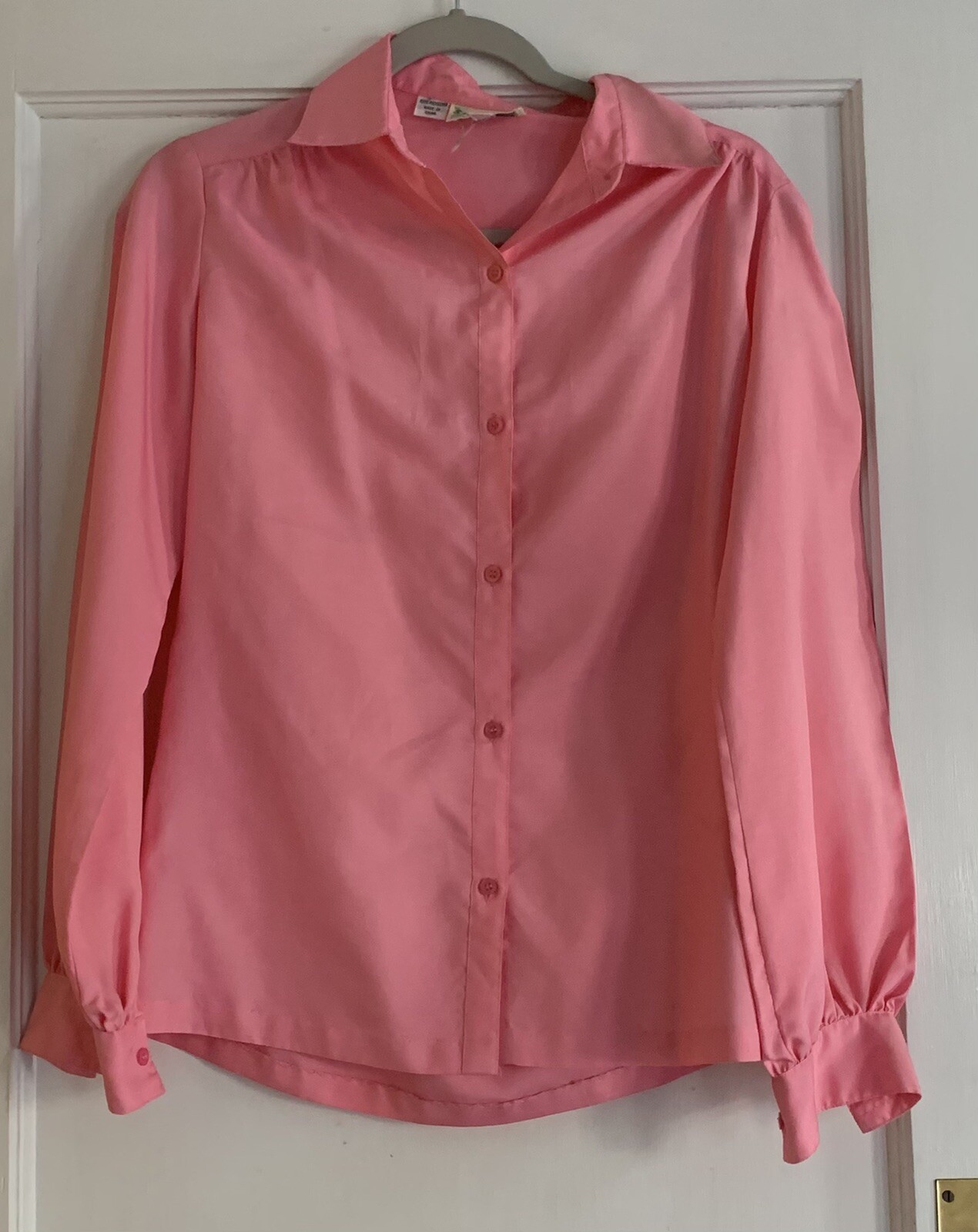 Vintage Silkhana by Lady Manhattan Blouse Womens 10 Career Bubble Gum Pink *