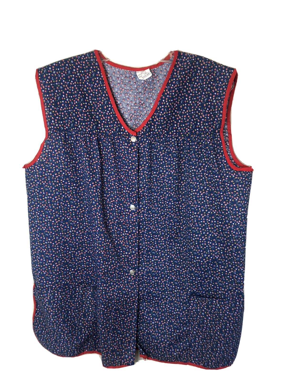 Vintage art smock L grandma school teacher coverup