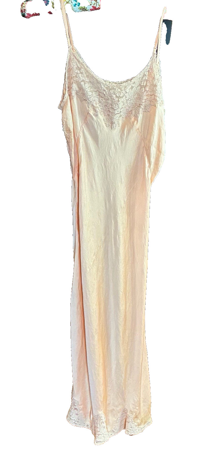 Vintage Pink Charmode Sears Roebuck Rayon Lace Tulle Nightgown Small ￼1950’s