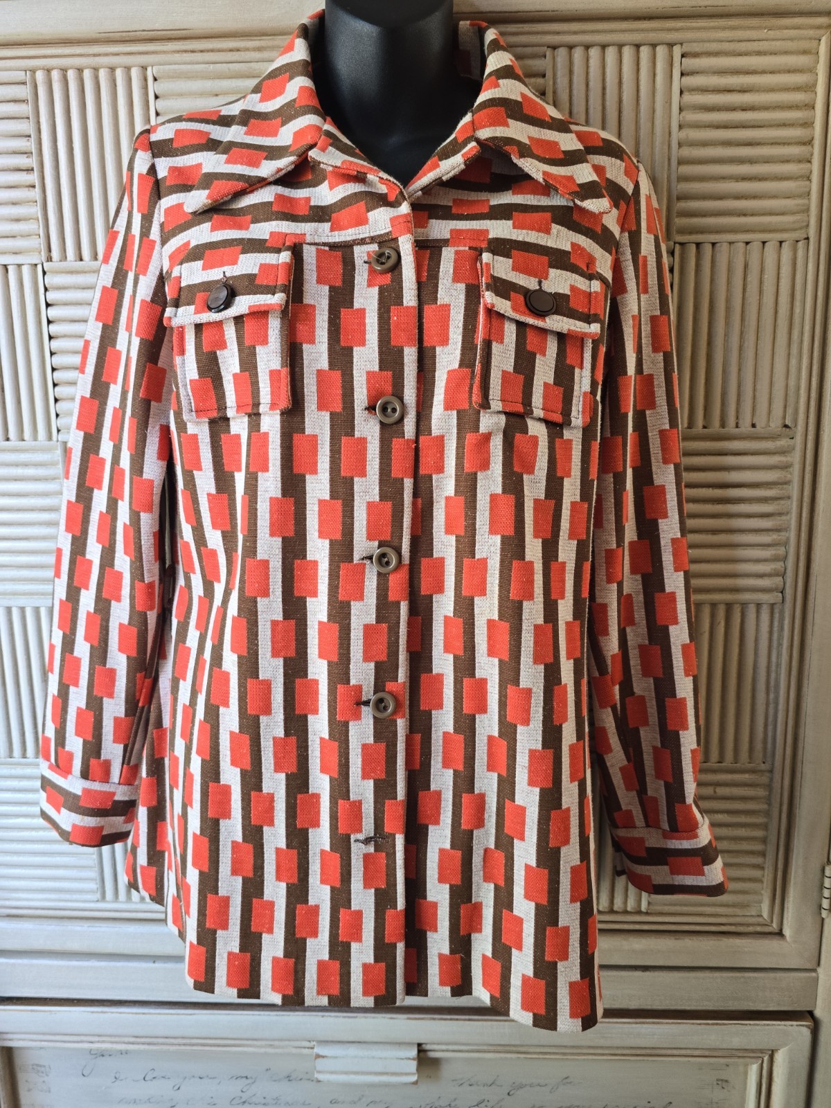 Women&rsquo;s Vintage 70s Double Knit Leisure Jacket Size 14