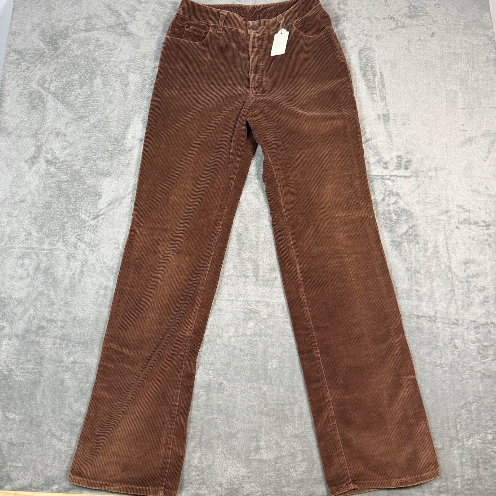 Vintage Calvin Klein Womens 12 Brown Corduroy Straight Leg Pants Made in USA