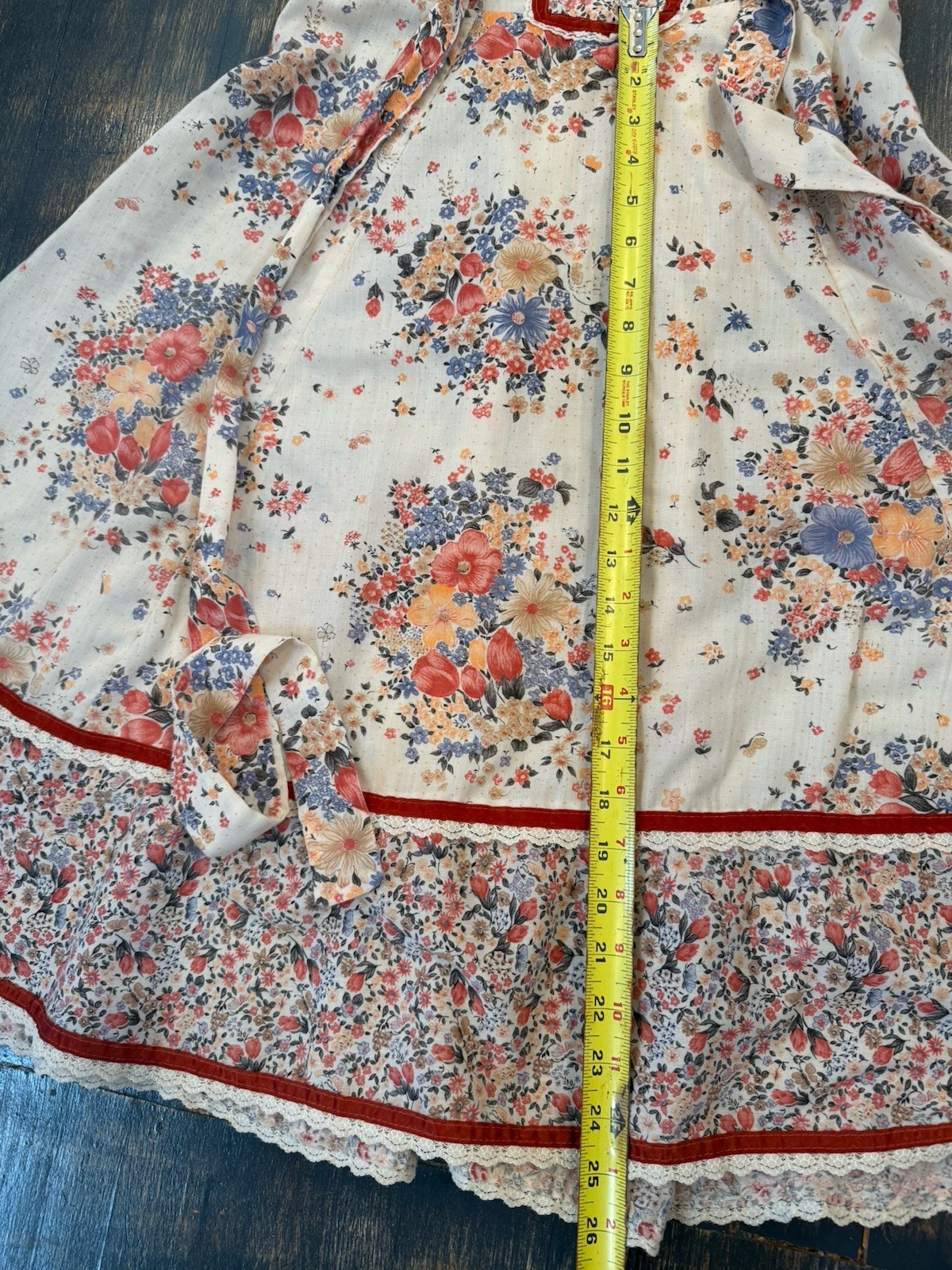 Beautiful 1970s Vintage Prairie Hippie Bohemian Summer Dress S/M Floral