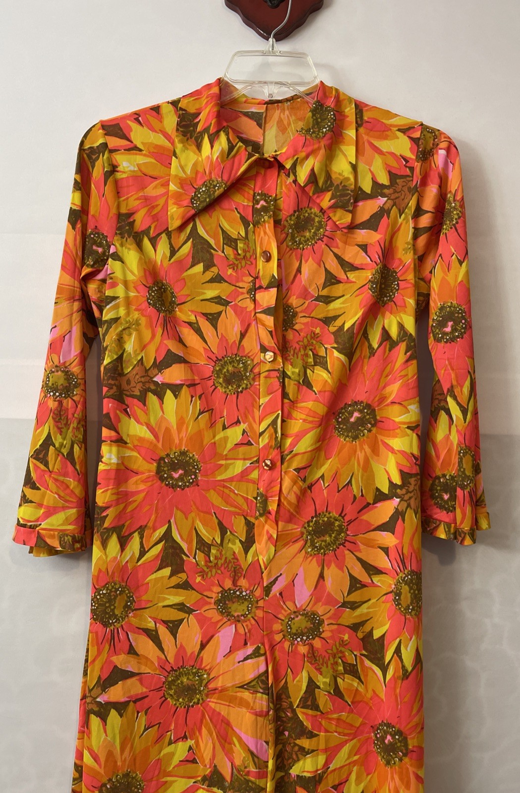 Vintage 1960s PINEHURST LINGERIE Womens Large Floral Hippie Jumpsuit! A5976