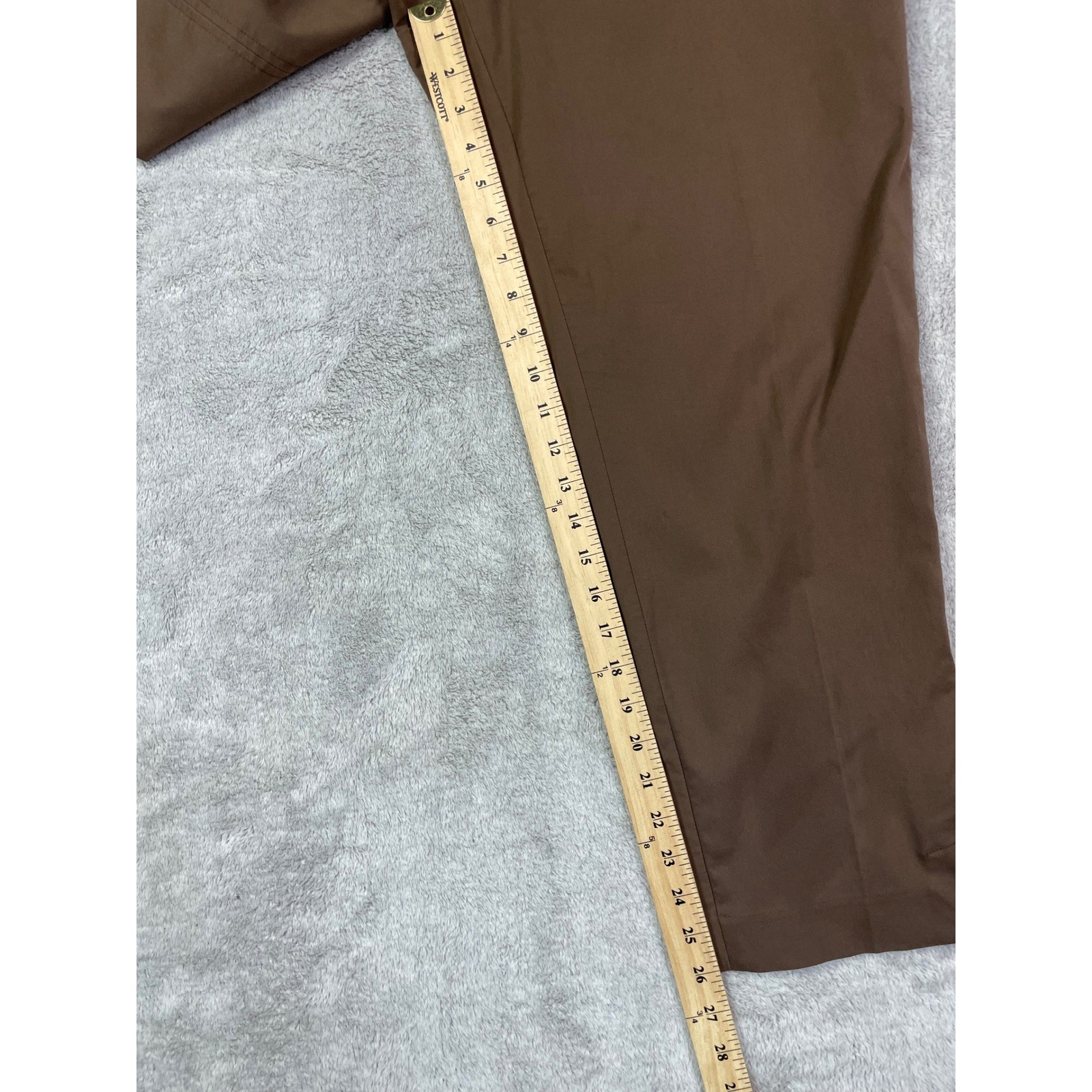 TALBOTS Heritage Ankle Pants 14P Petites Brown Cotton Blend Stretch Work Flaw