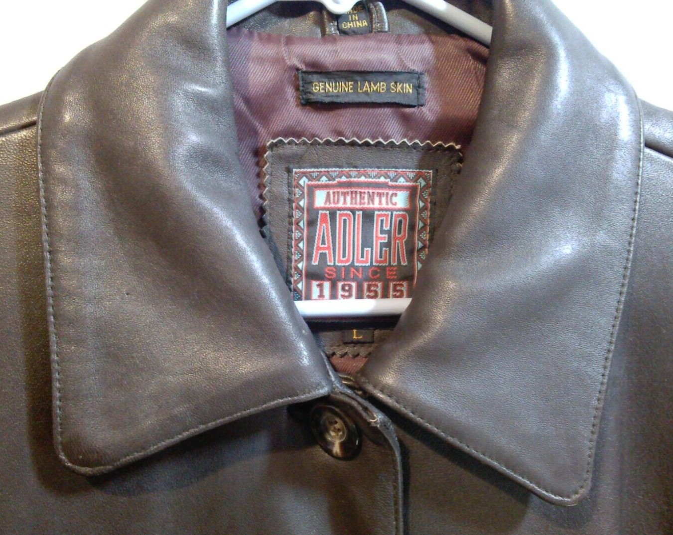 Vtg Adler Authentic Lamb Skin Soft Leather Jacket Womans Lined Coat Brown Sz L