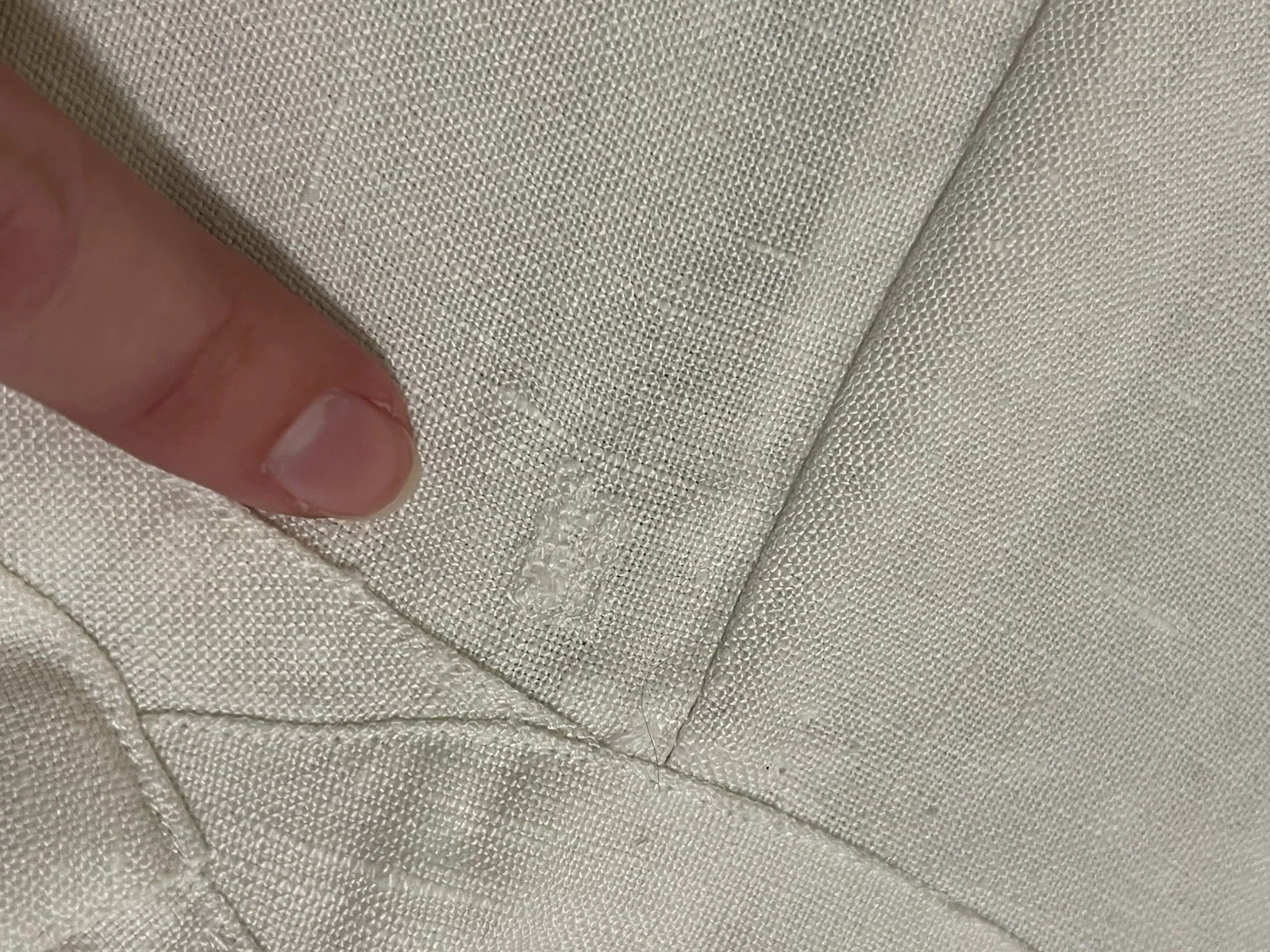 Vintage 1940s White Linen Strapless Dress Cutwork Summer Formal Wedding 40s