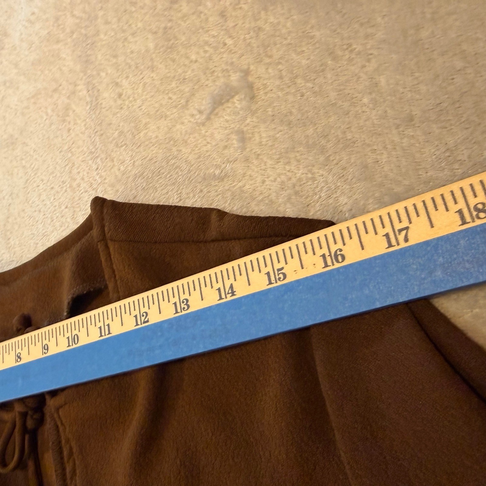 Vintage 70s Brown Polyester Zip Front Wide Leg Jumpsuit Tie Neck kitschy Size 10