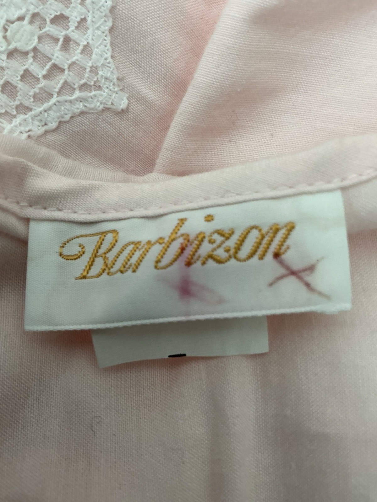 Barbizon Nightgown Medium Pink Authentic Vintage USA Long Lace, Tags Still On