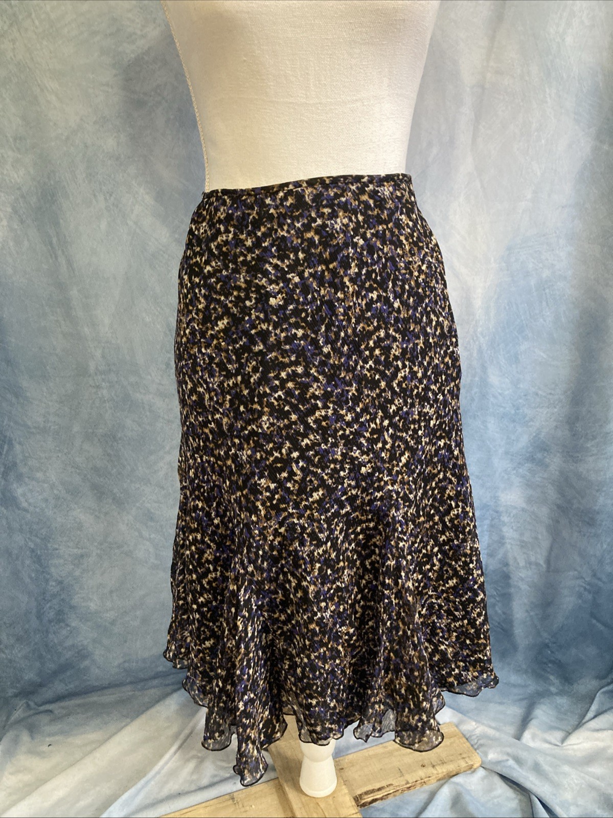 Vintage Jones New York Collection 100% Silk Midi Skirt 90s Y2K Floral Whimsigoth
