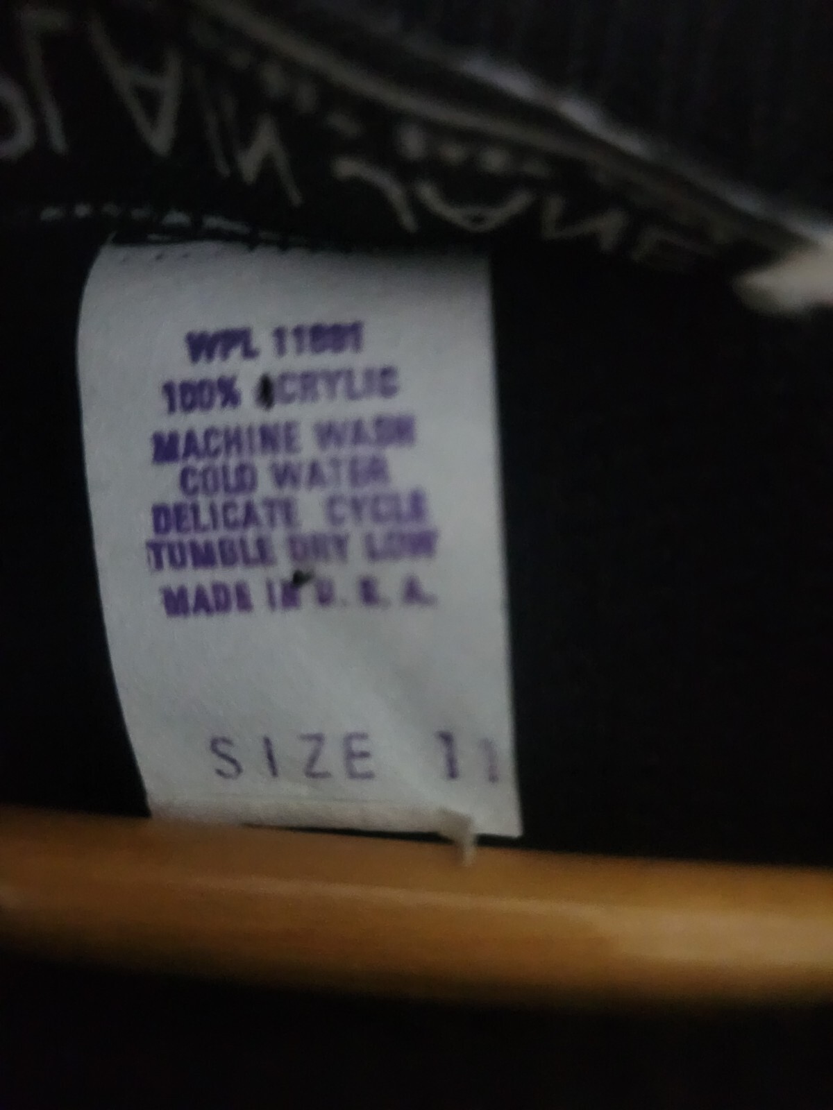 Vintage Plain Jane Black Sweater Size 11 By Sweet Baby Jane Made In USA