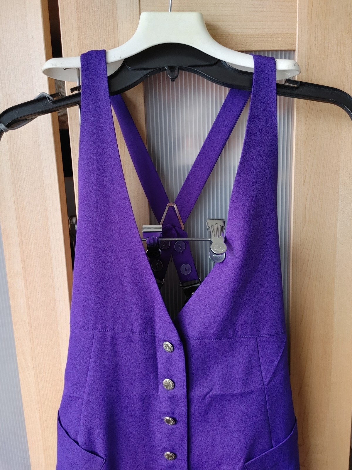 VINTAGE Audrey Celine Deep Purple Suspender Dress RARE Sz 7/8 (measured)